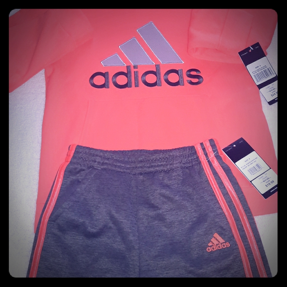 Adidas sweatsuit hoodie and jogging pants
